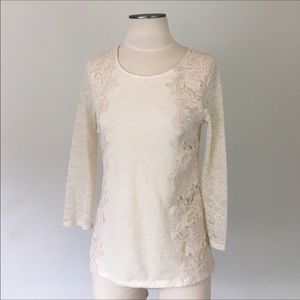 🎈SALE🎈Anthropologie Cream Lace Top